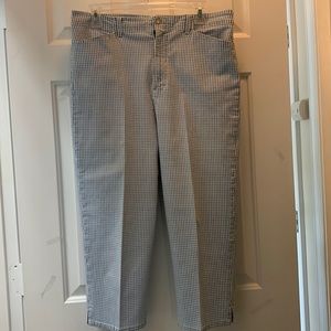 Gloria Vanderbilt Gingham Blue White Large Capris